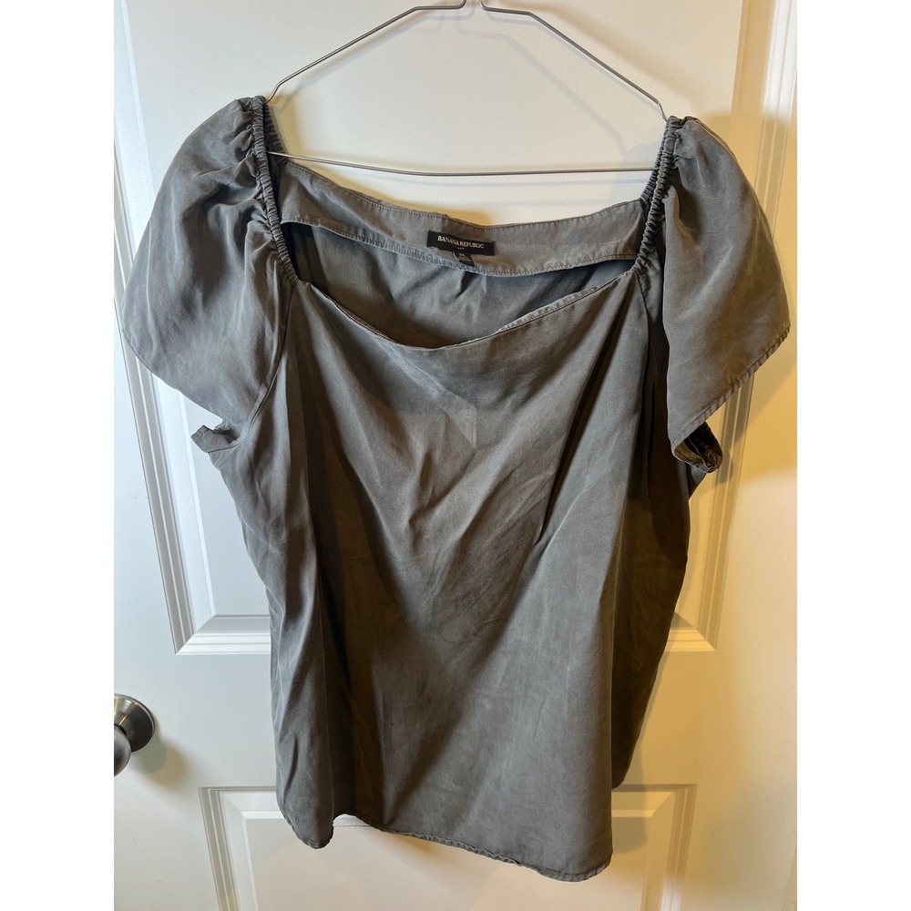 Banana Republic Womens Blouse 100% Lyocell Gray XL